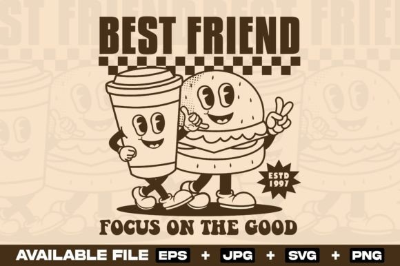 Coffee & Burger Graphics for T-Shirt Designs