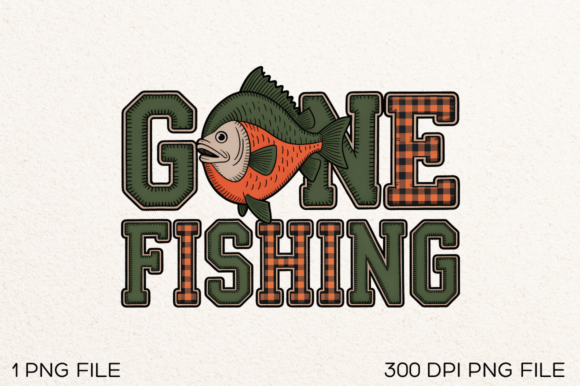 Gone Fishing PNG: Graphics for T-Shirt Designs