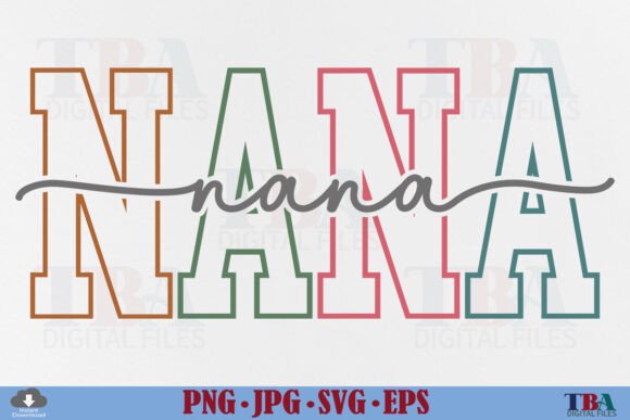 Nana Varsity Graphics for T-Shirt Designs