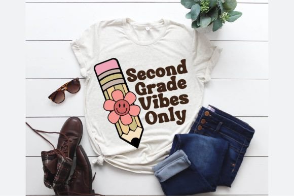 Second Grade Vibes Only PNG Design: Graphics for T-Shirt Designs